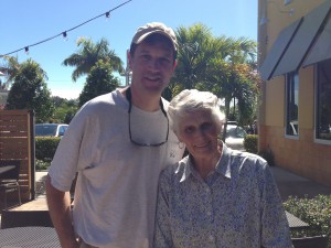 John Gannon ’86 and Barbara Schubert enjoyed their impromptu Wesleyan get-together. 